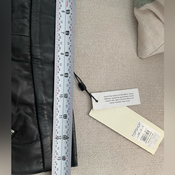 NWT Topshop Black Genuine Leather Skirt Sz 4 - Picture 7 of 15